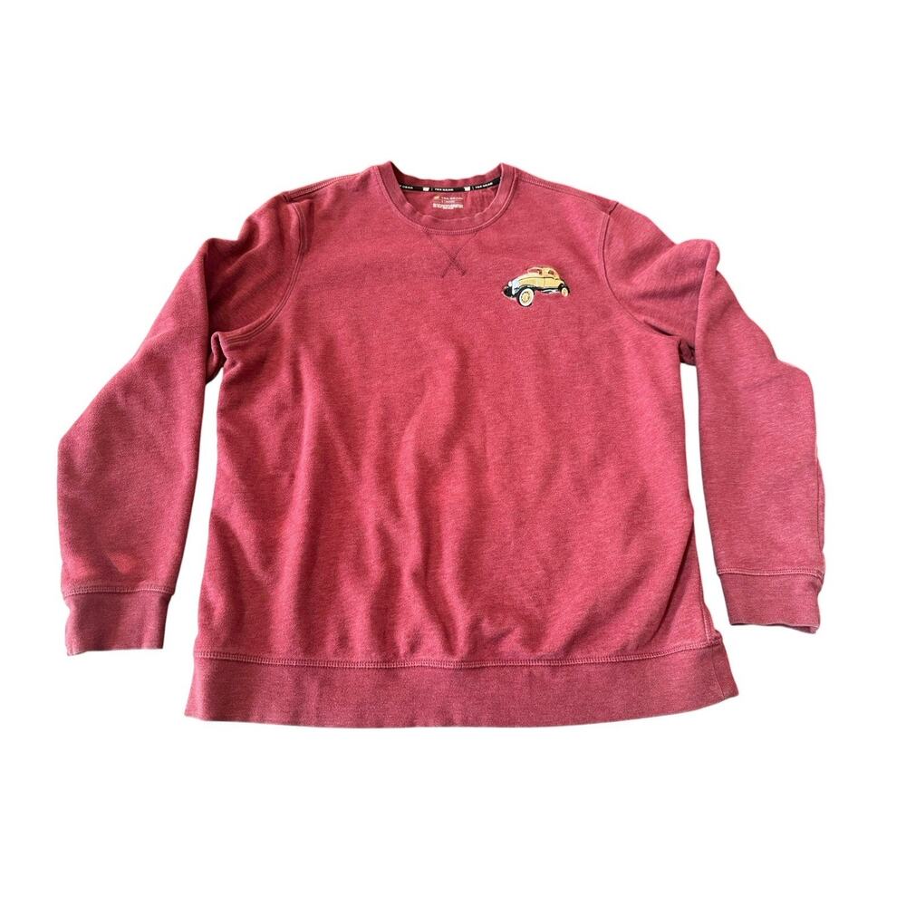 Ford Model A Sweatshirt Large Red Vintage Car Embroidered Crewneck Tek Gear
